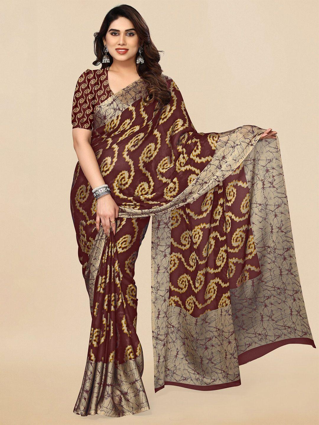 mirchi fashion abstract printed saree