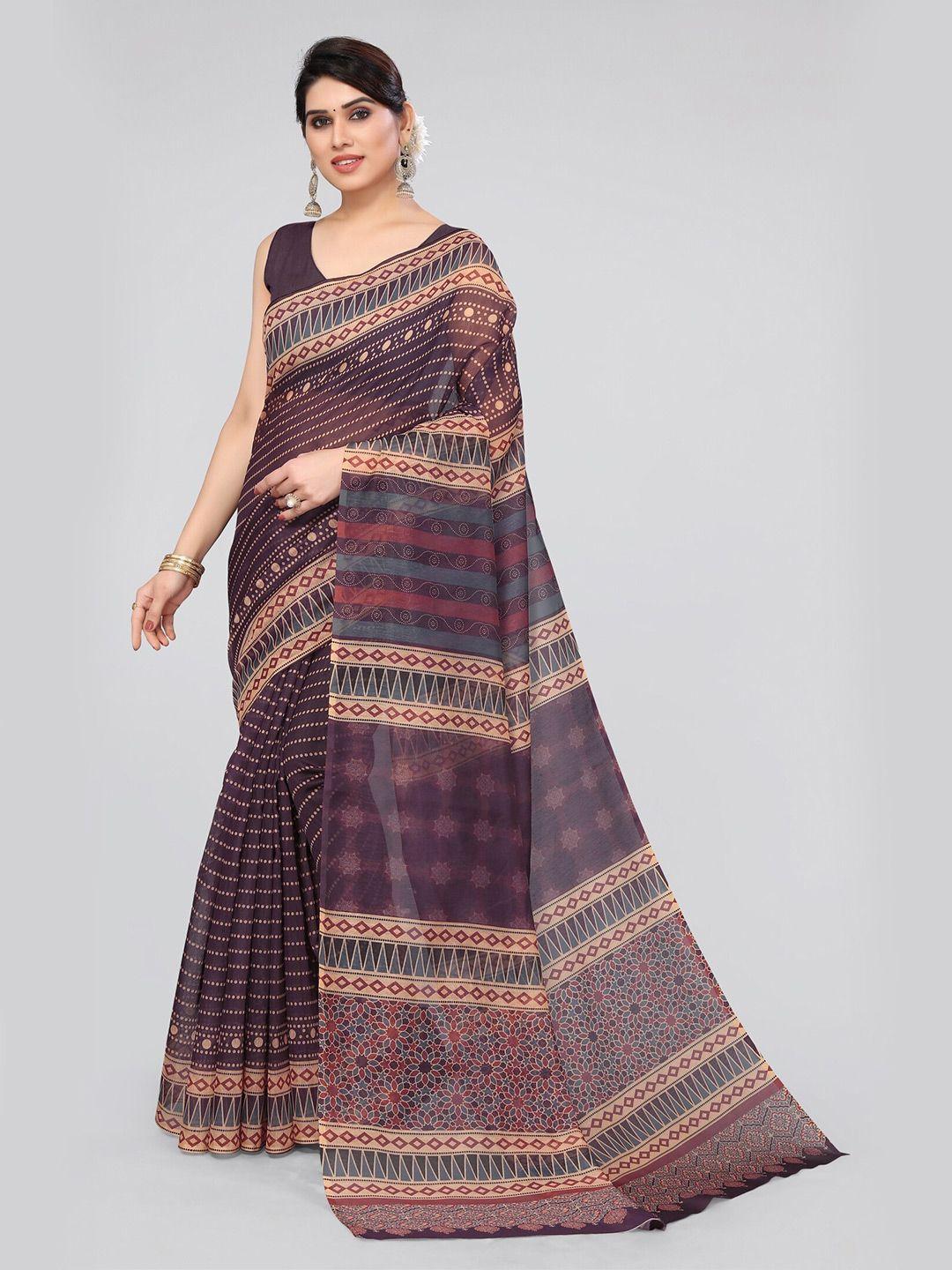 mirchi fashion ajrak block printed saree