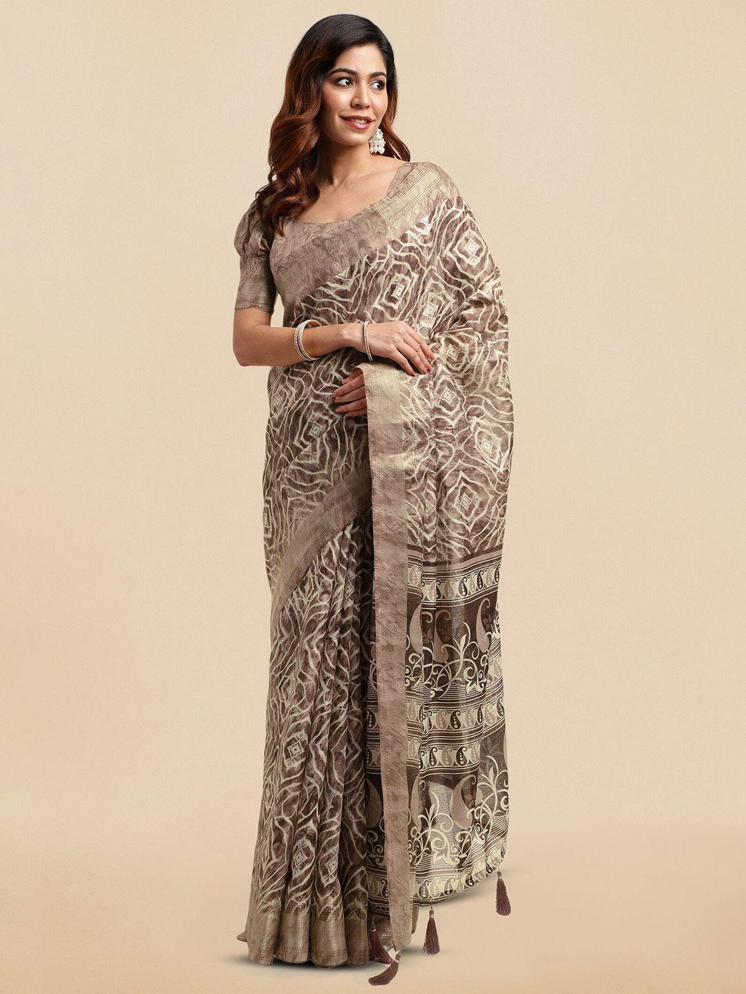 mirchi fashion bandhani printed zari saree