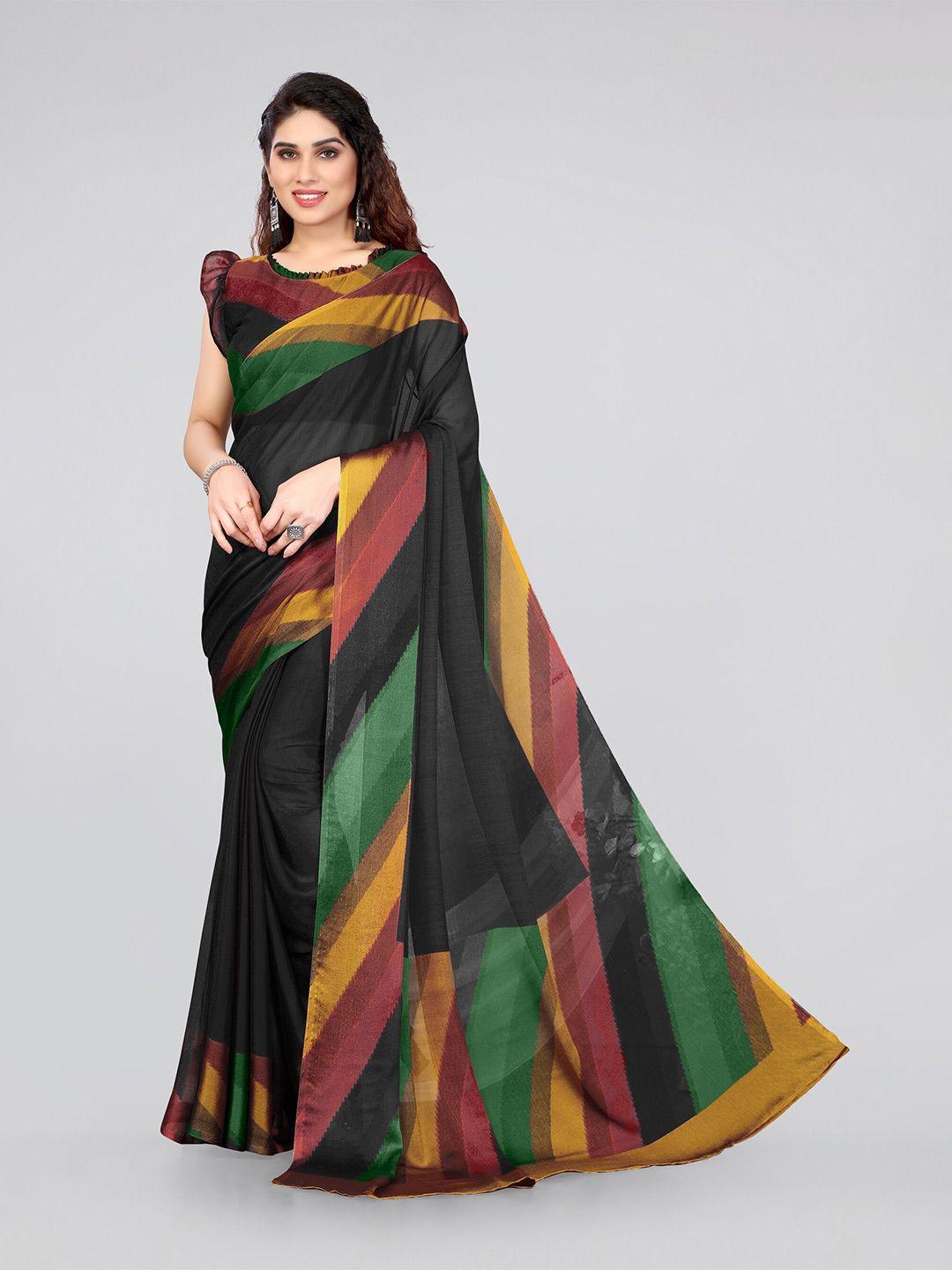 mirchi fashion black & green saree