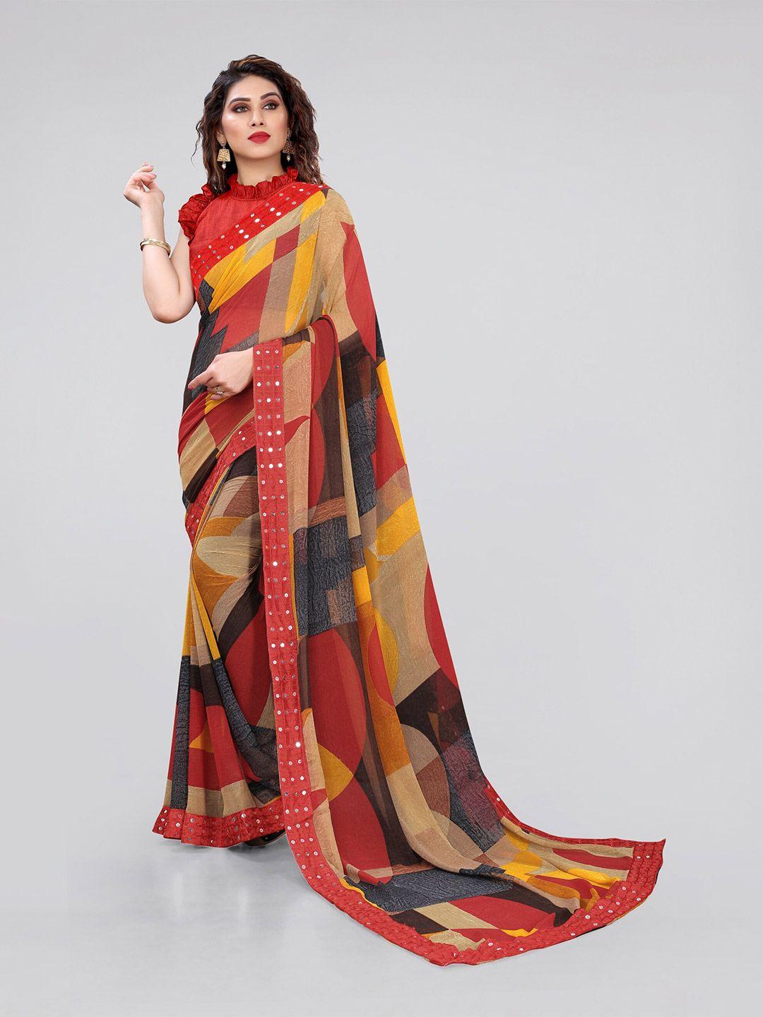 mirchi fashion embellished border saree