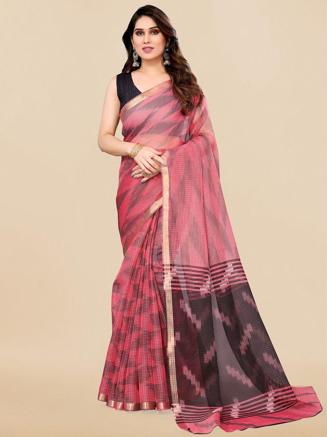 mirchi fashion ethnic motif printed zari saree