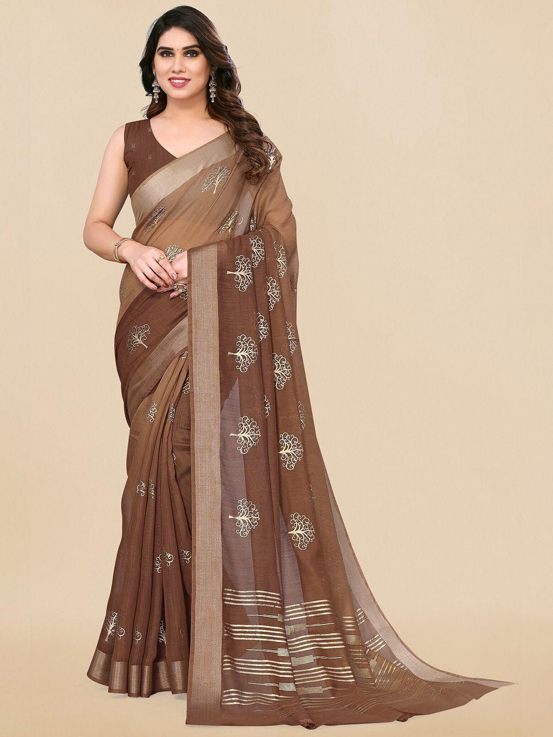 mirchi fashion ethnic motifs printed zari saree