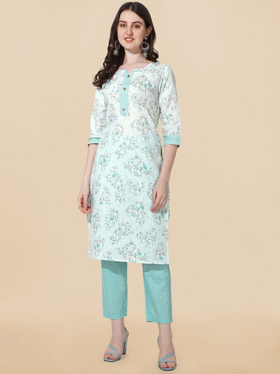 mirchi fashion floral printed kurta with trousers set