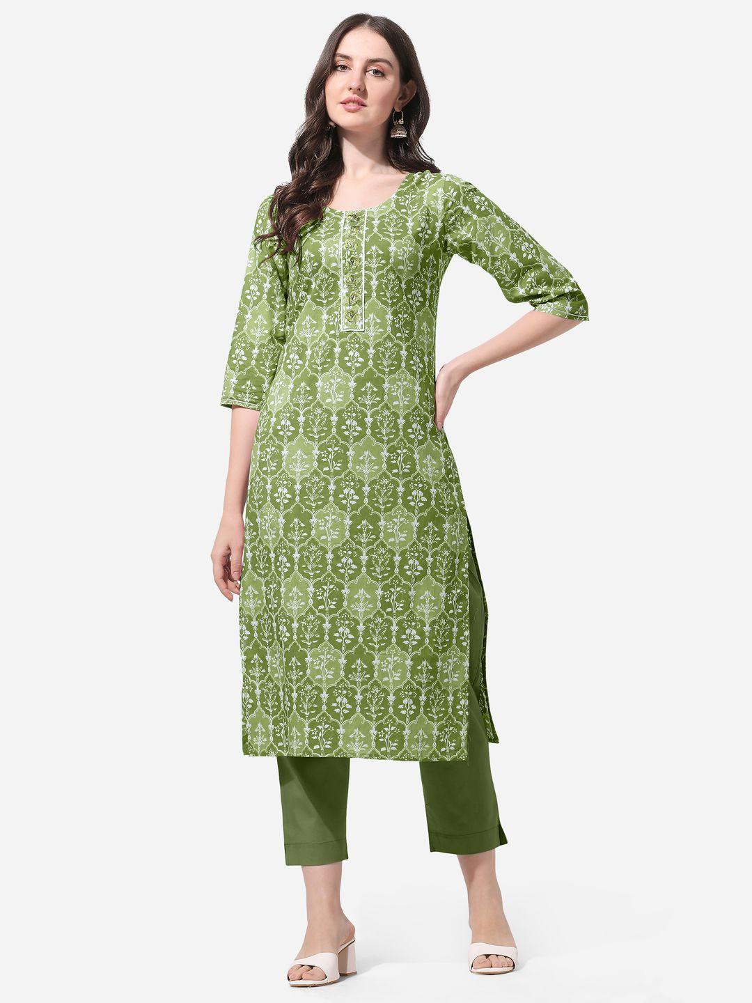 mirchi fashion floral printed pure cotton  kurta