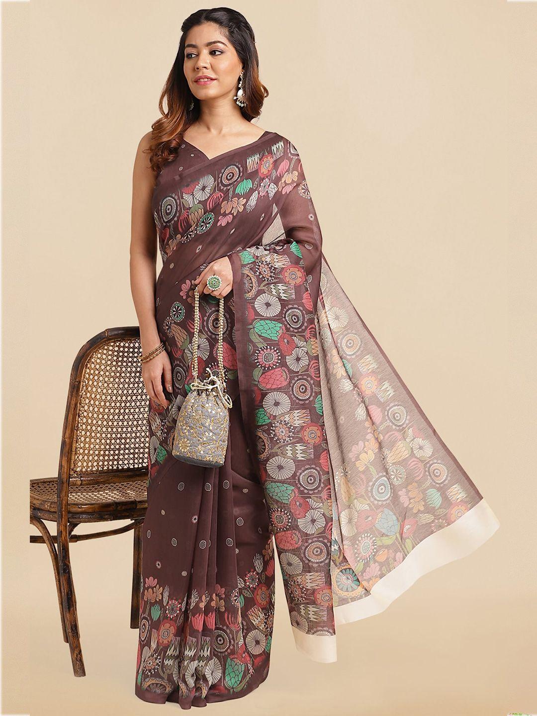 mirchi fashion floral printed saree