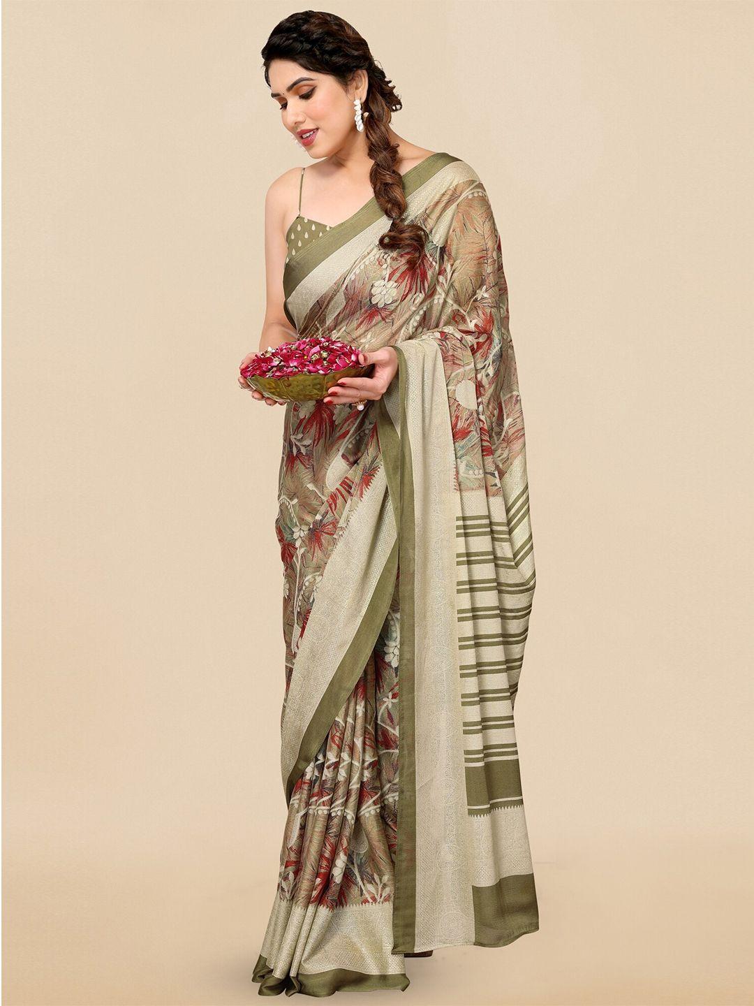 mirchi fashion floral printed saree