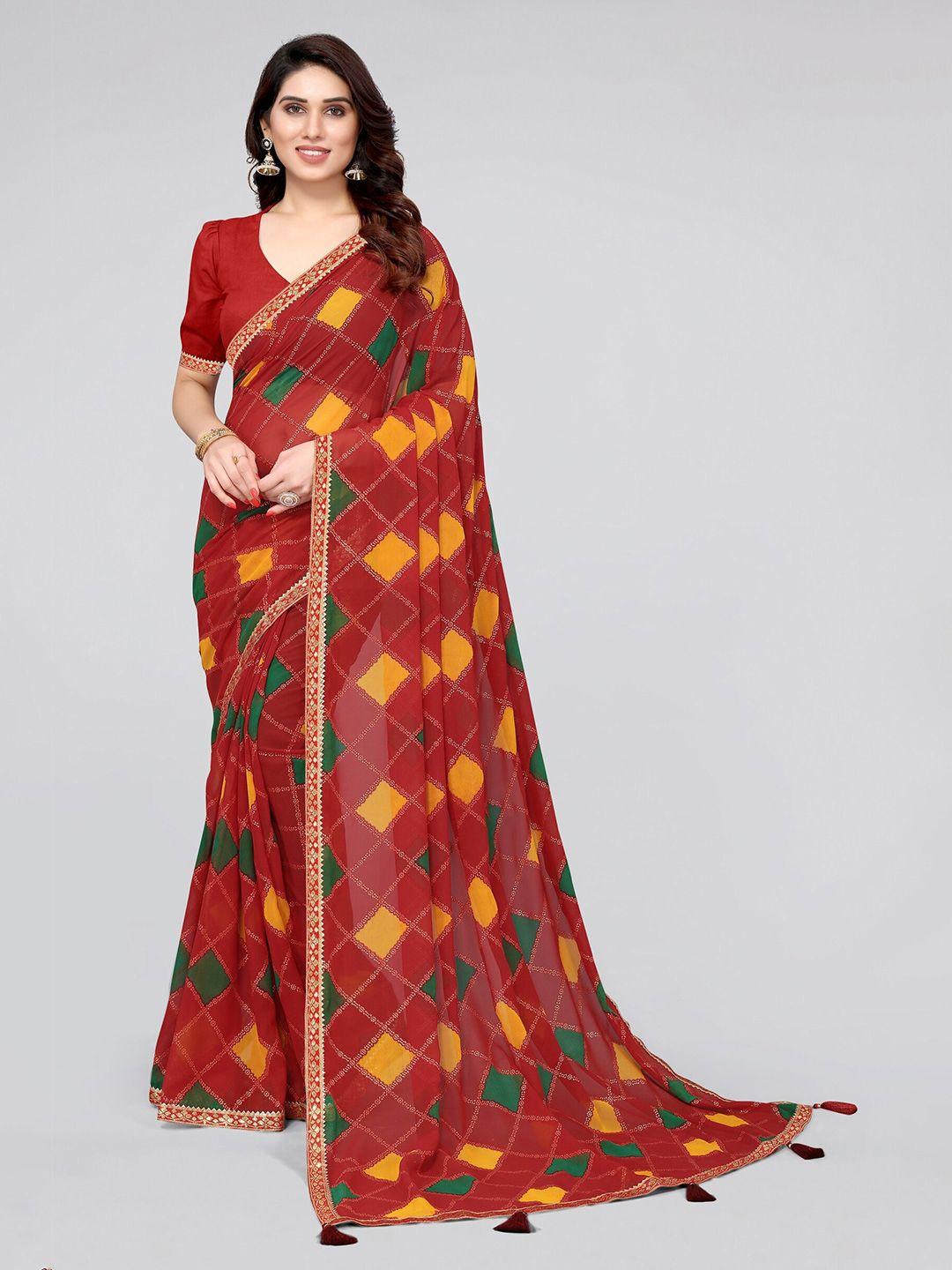 mirchi fashion gotta patti bandhani saree