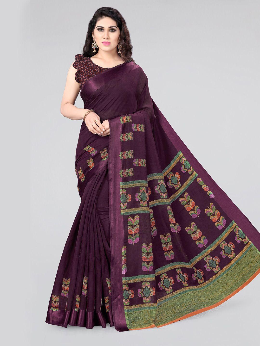 mirchi fashion magenta & green saree