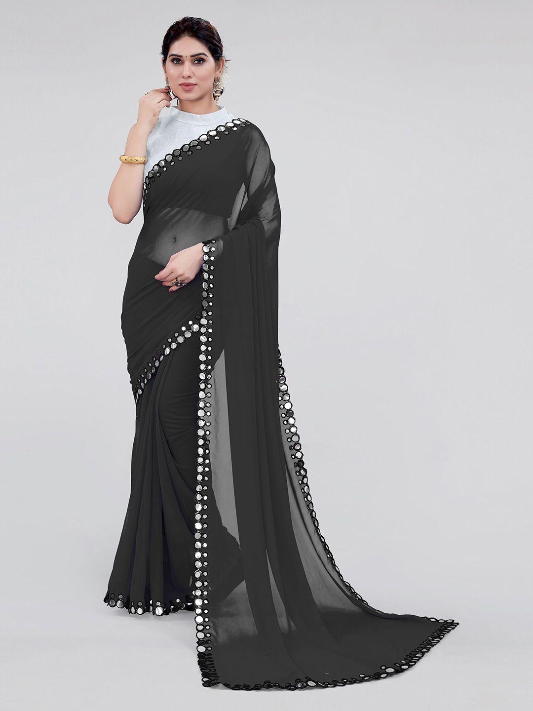 mirchi fashion mirror work saree