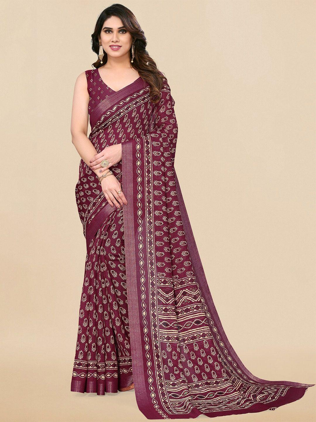 mirchi fashion paisley printed art silk saree