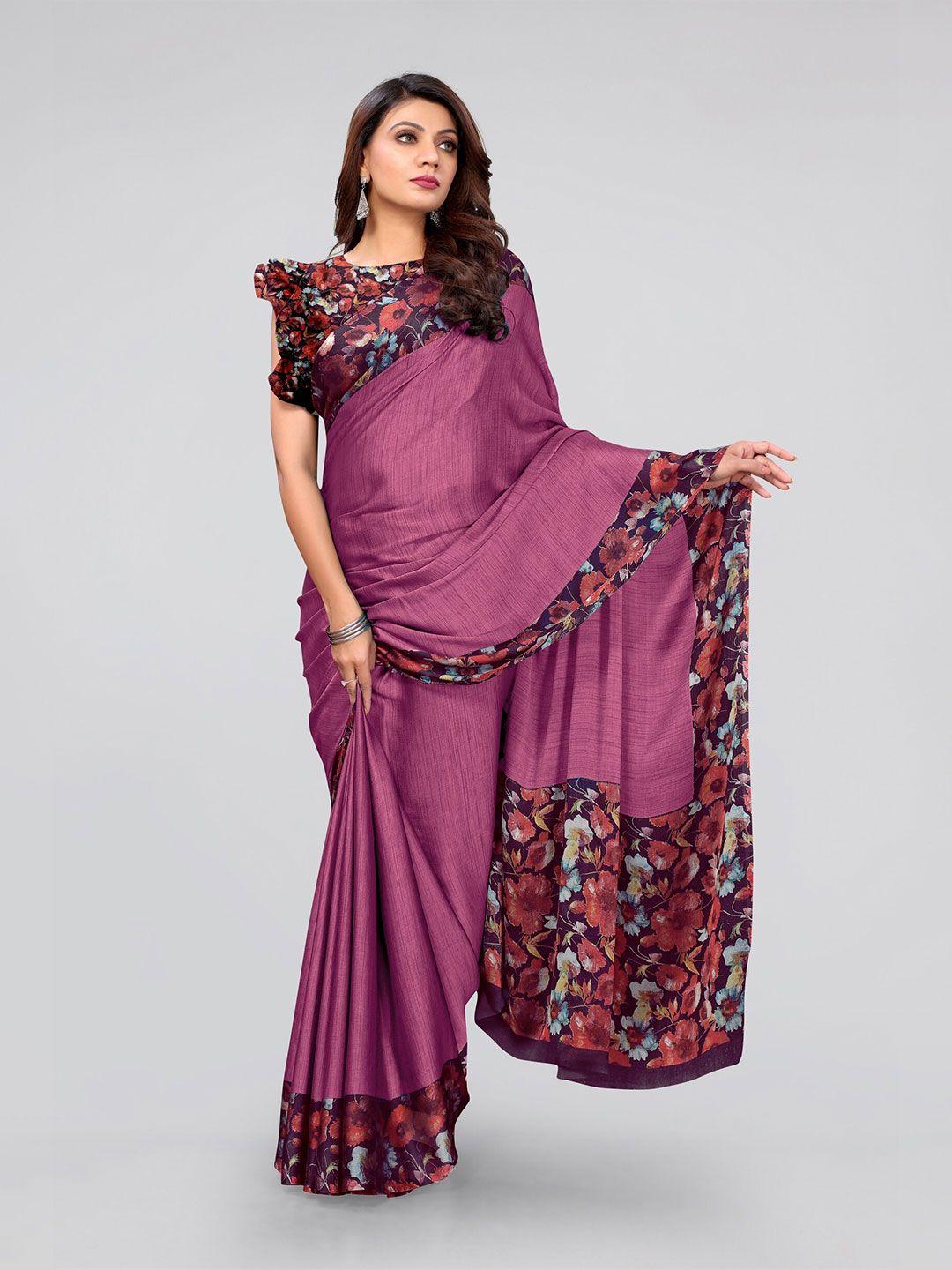 mirchi fashion pink & burgundy saree