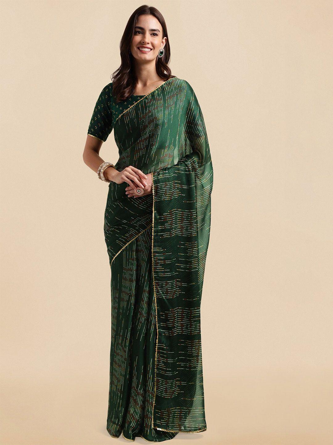 mirchi fashion polka dot printed embellished saree