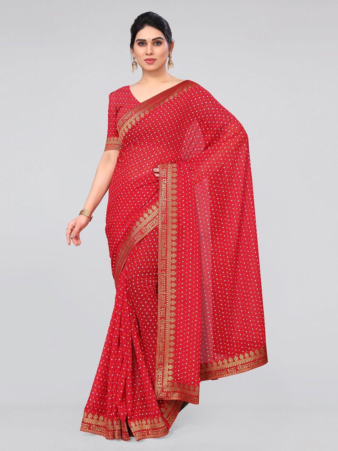 mirchi fashion printed bandhani saree