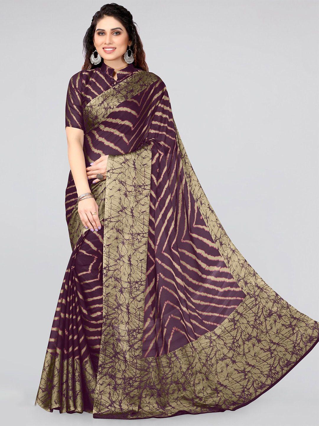 mirchi fashion striped leheriya saree