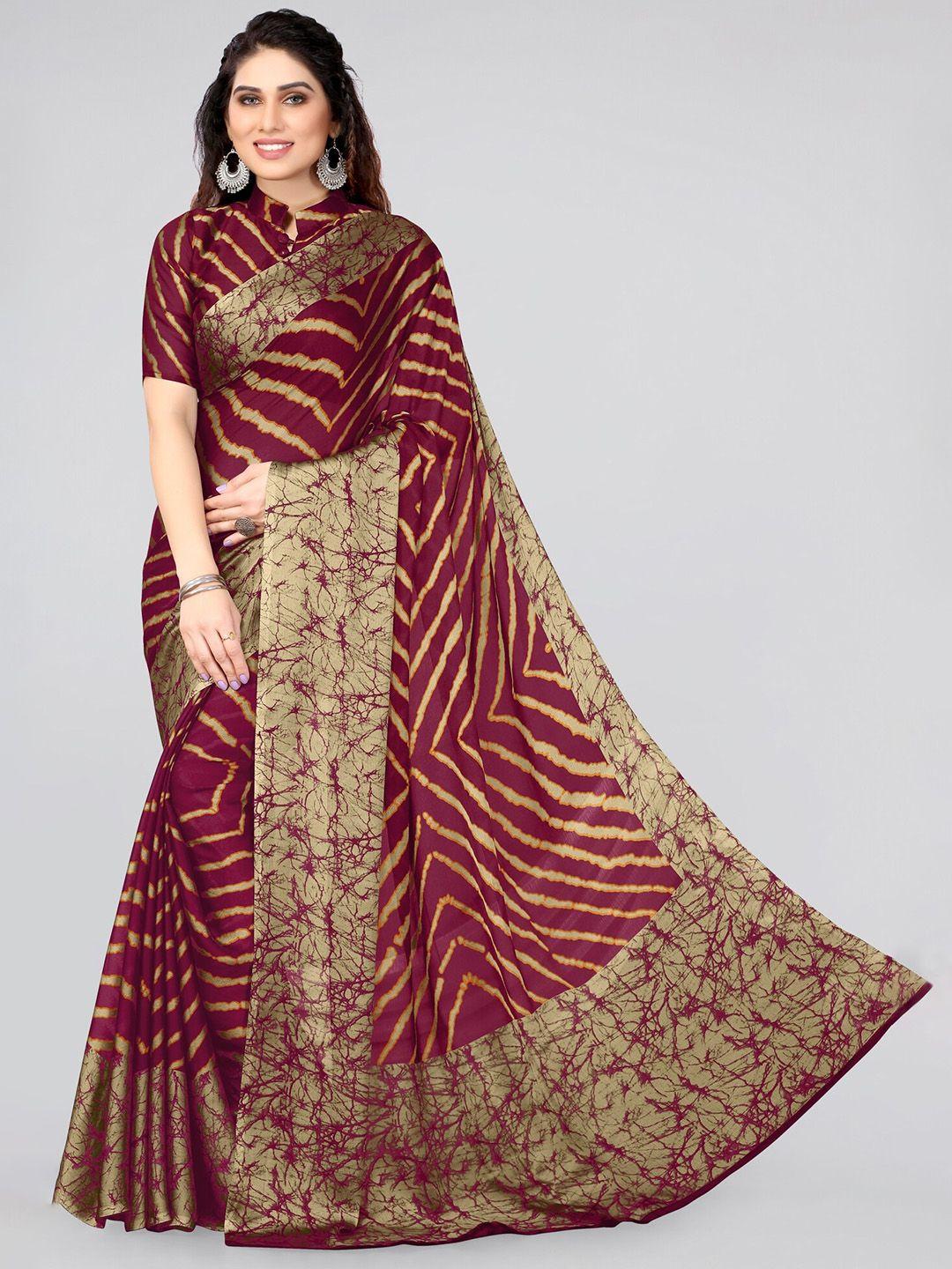 mirchi fashion striped leheriya saree