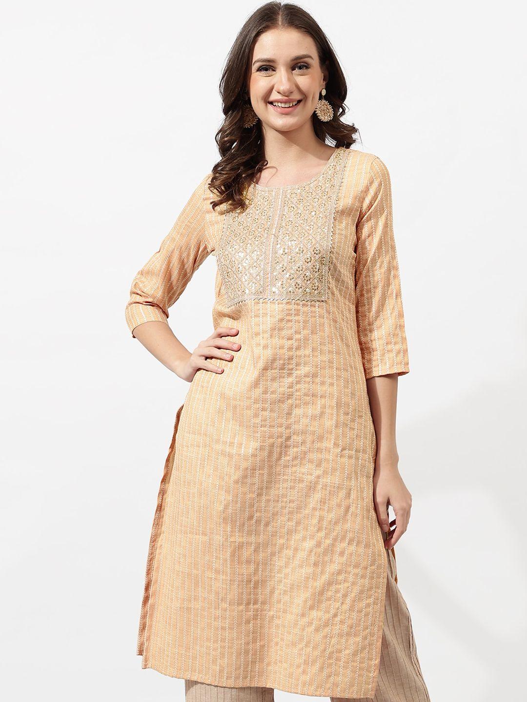 mirchi fashion striped sequinned kurta