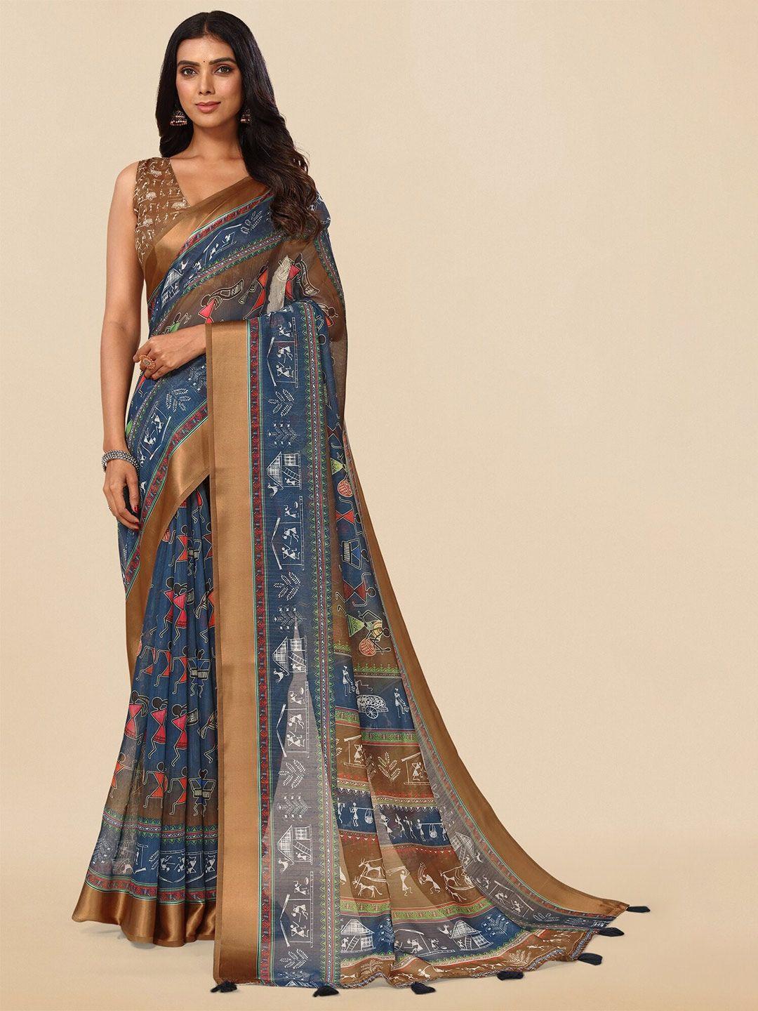 mirchi fashion warli printed saree