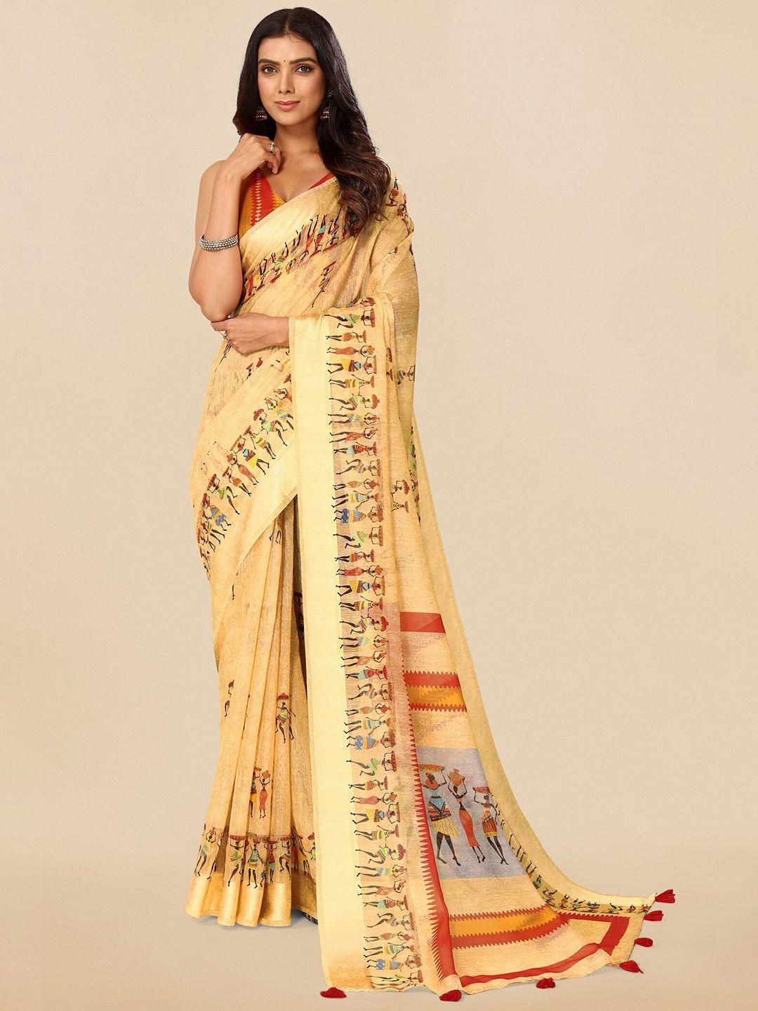 mirchi fashion warli printed saree