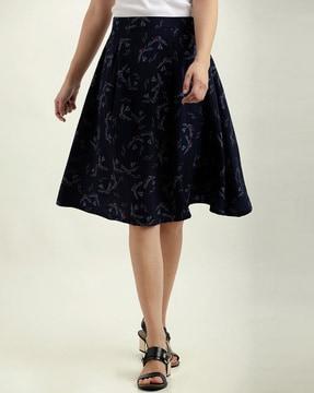 miro print a-line skirt with elasticated waist