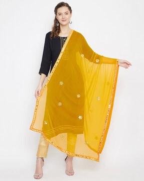 mirror accent chiffon dupatta