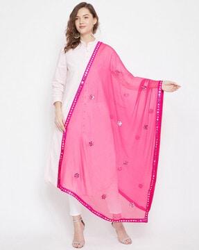 mirror accent chiffon dupatta