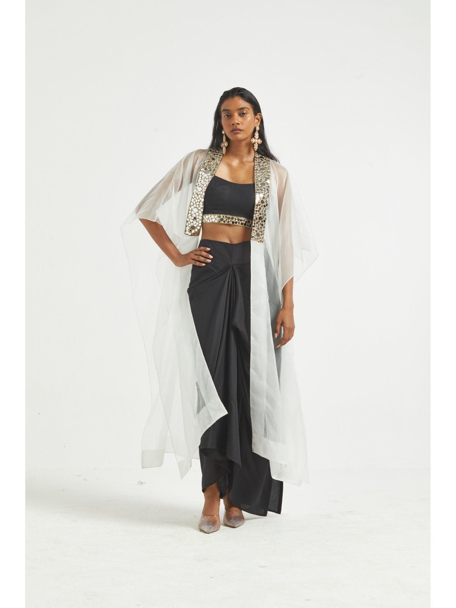 mirror bralette and draped skirt (set of 2)