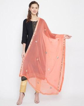 mirror work gotta patti chiffon dupatta