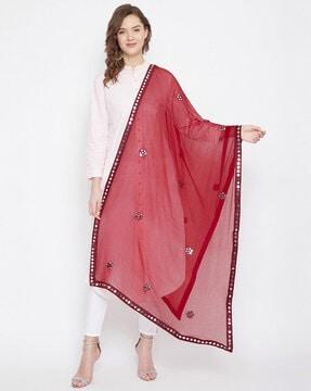 mirror work gotta patti chiffon dupatta