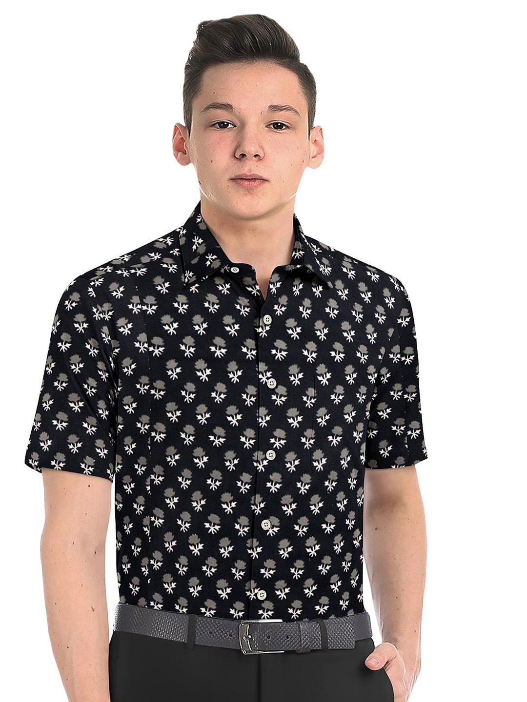 misbis relaxed slim fit opaque printed casual cotton shirt