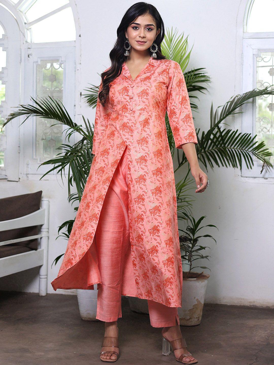 misbis floral printed kurta with trousers