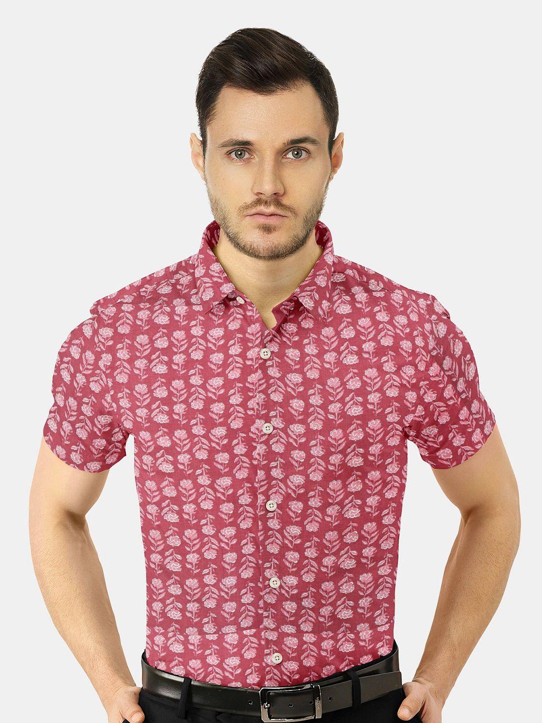 misbis relaxed slim fit floral opaque printed casual shirt