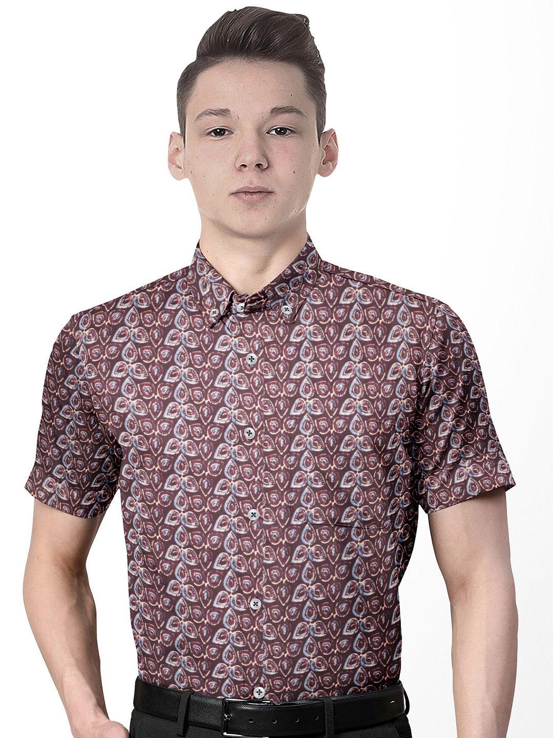 misbis relaxed slim fit opaque printed casual shirt