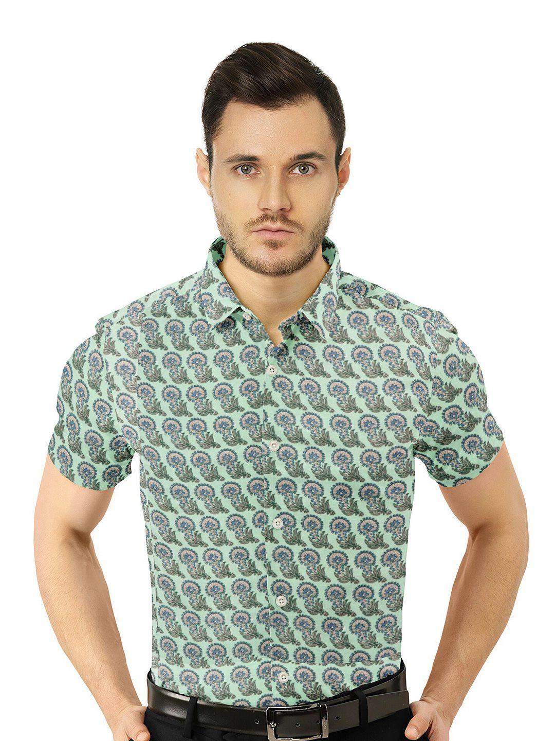 misbis relaxed slim fit opaque printed casual shirt