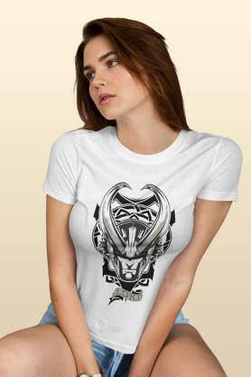 mischievous asgardian round neck womens t-shirt - white