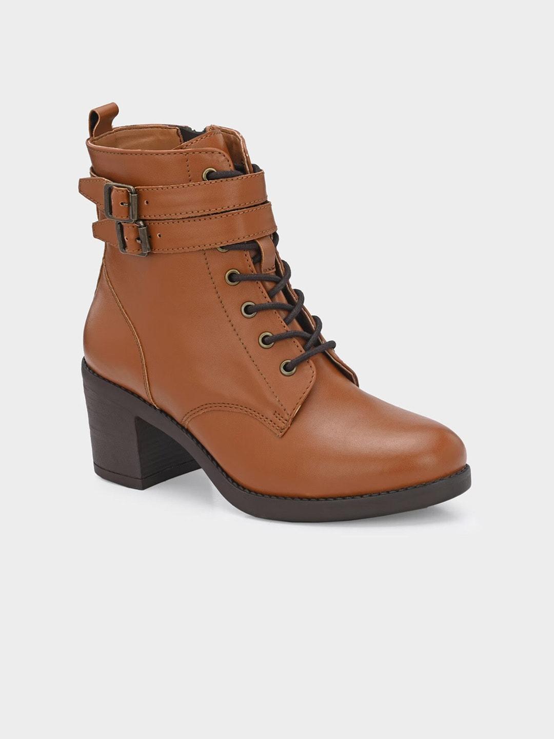 miseen women block-heeled buckle detail mid-top regular boots