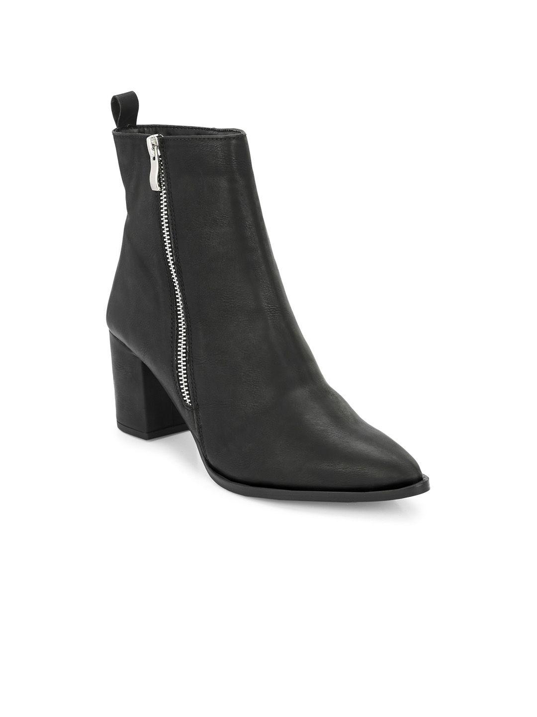 miseen women mid top pointed toe block-heel regular boots