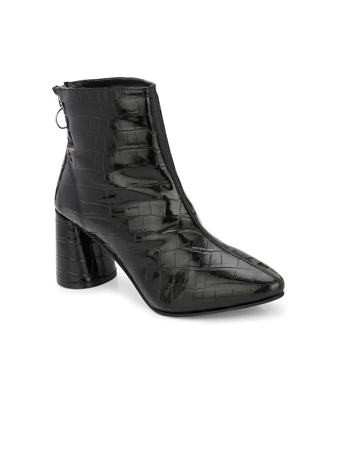 miseen women textured heeled mid-top chunky boots