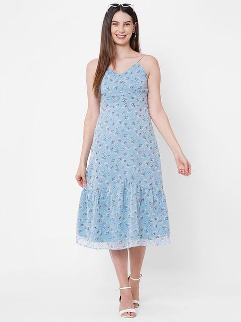 mish blue midi a line dress