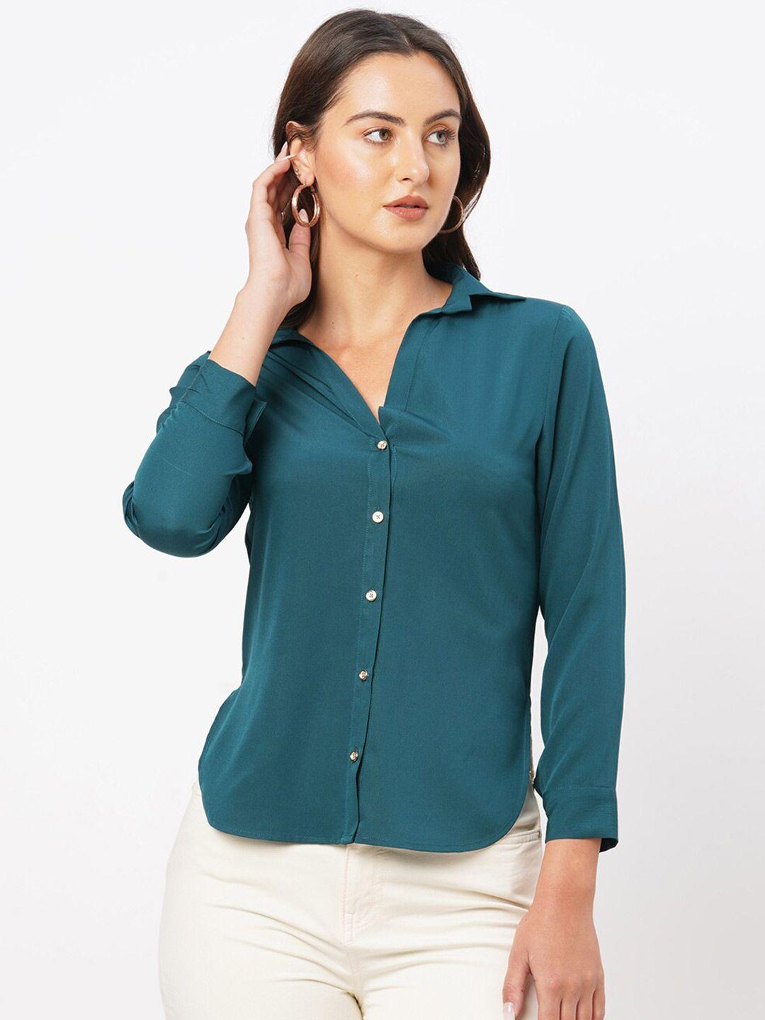 mish cuffed sleeves crepe shirt style top
