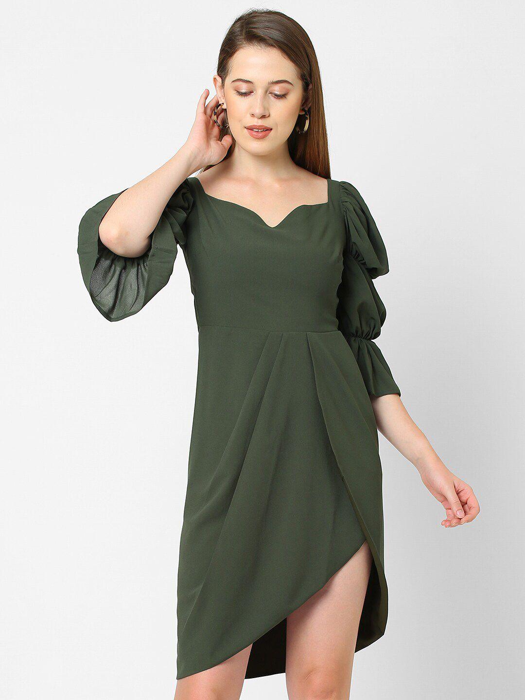 mish green georgette dress