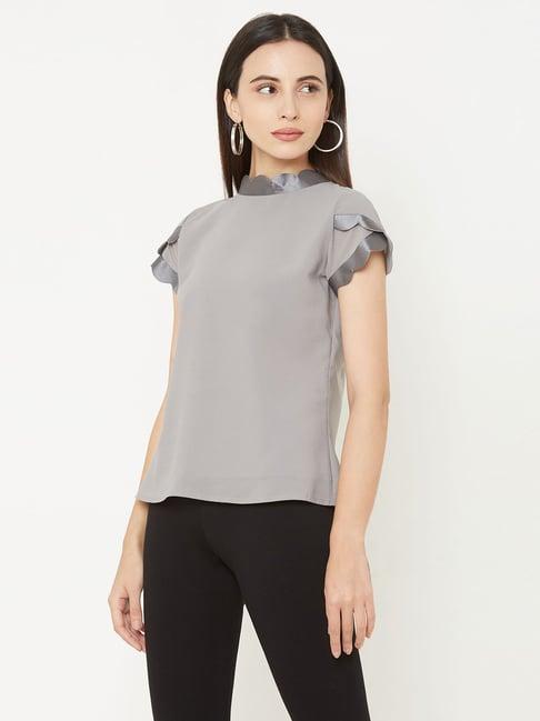 mish grey a-line top