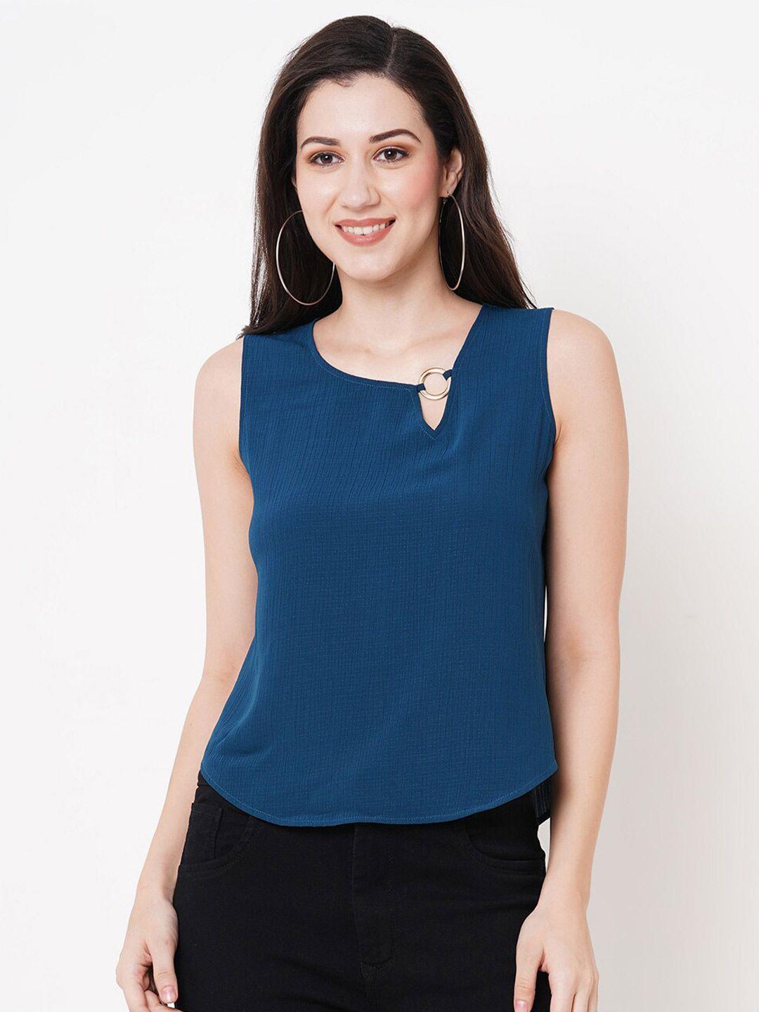 mish keyhole neck sleeveless georgette top