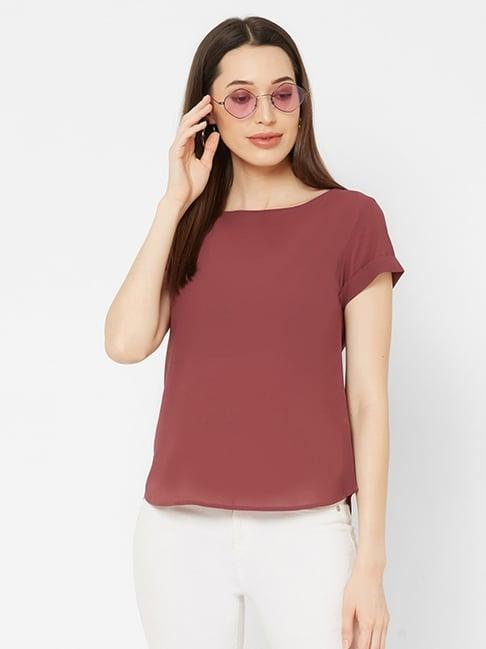 mish maroon a-line top