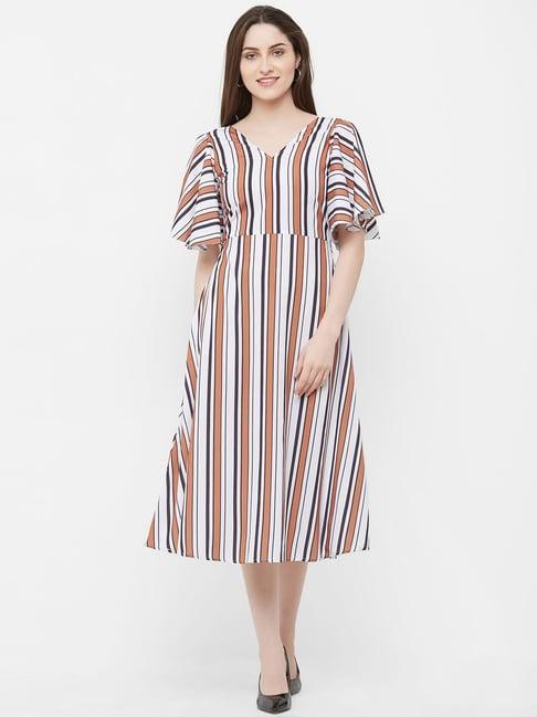 mish multicolor striped midi dress