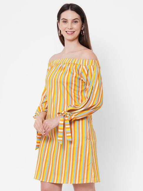 mish multicolor striped shift dress