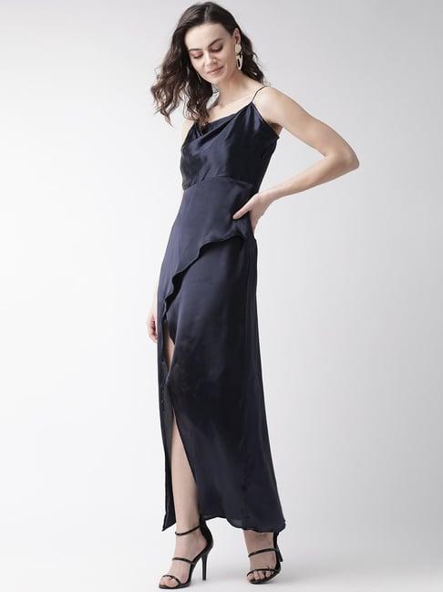 mish navy slit dress