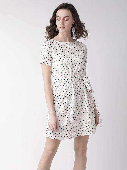 mish off white printed shift dress