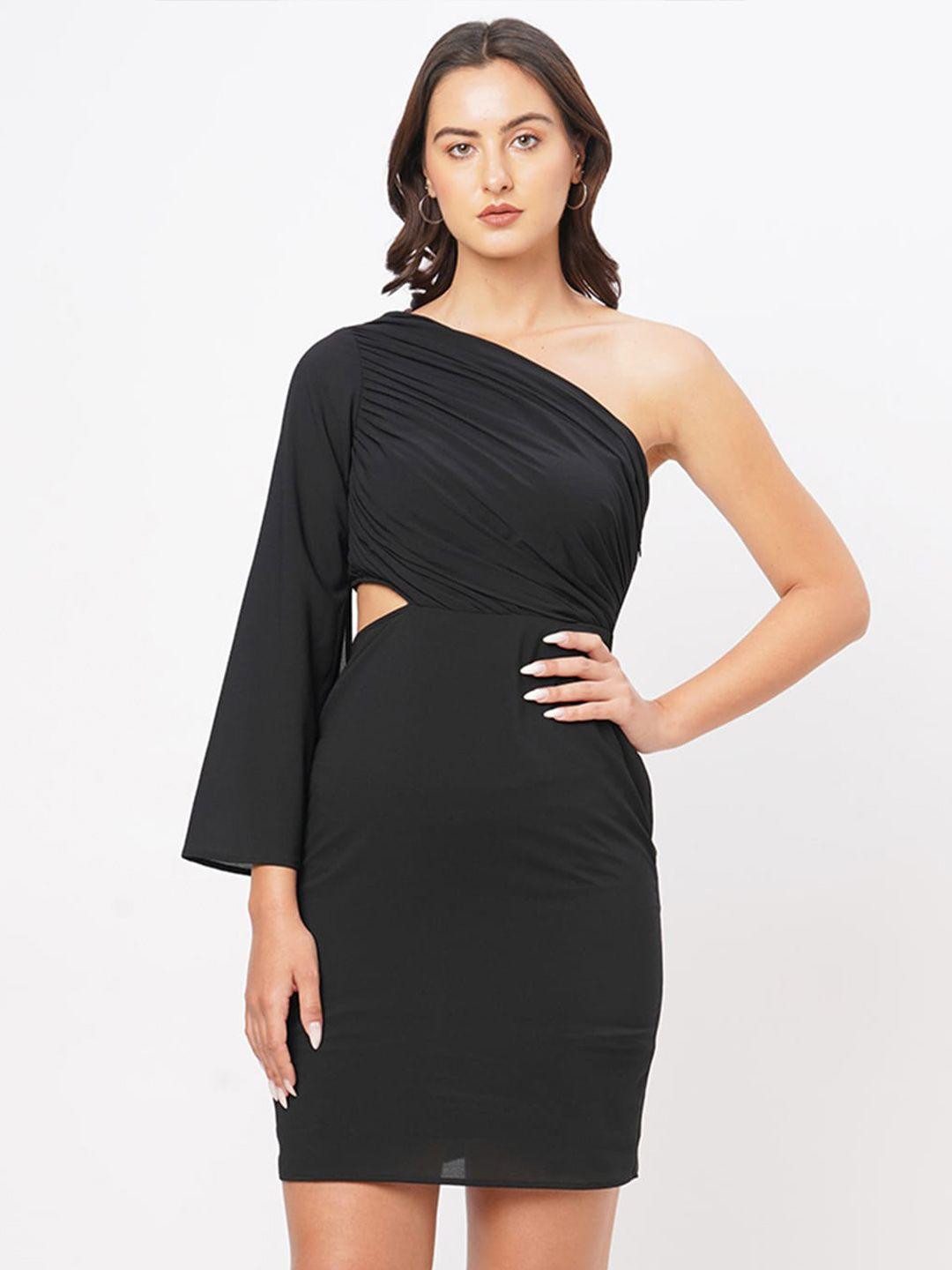 mish one shoulder cut-out sheath dress