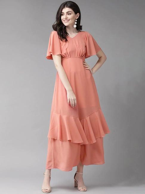 mish peach maxi dress